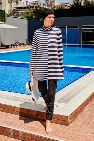 Lycra Black Burkini Modest Swimwear 1951 - By Baano