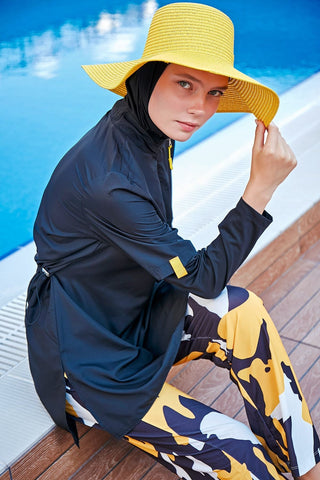 Woven Black Burkini Modest Swimwear M2110 - By Baano