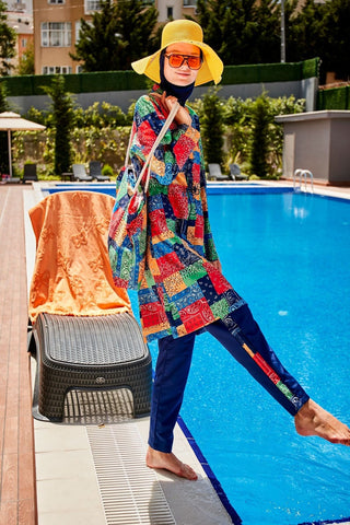 Woven Navy Burkini Modest Swimwear R2319 - By Baano