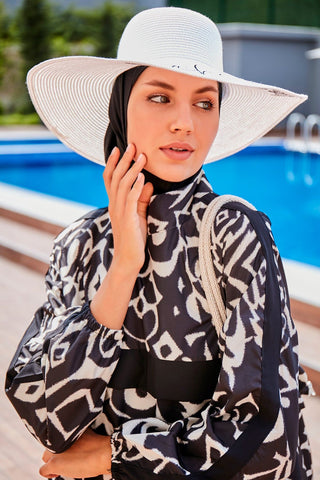Woven Black Burkini Modest Swimwear R2304 - By Baano