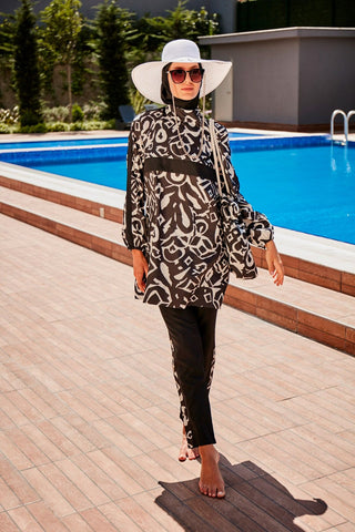 Woven Black Burkini Modest Swimwear R2304 - By Baano