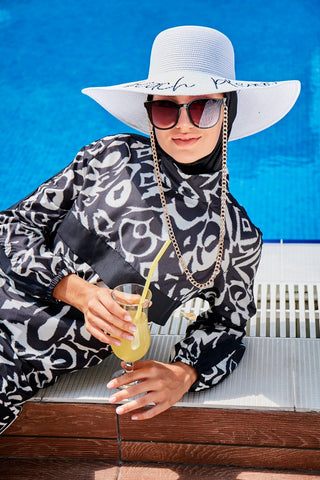 Woven Black Burkini Modest Swimwear R2304 - By Baano