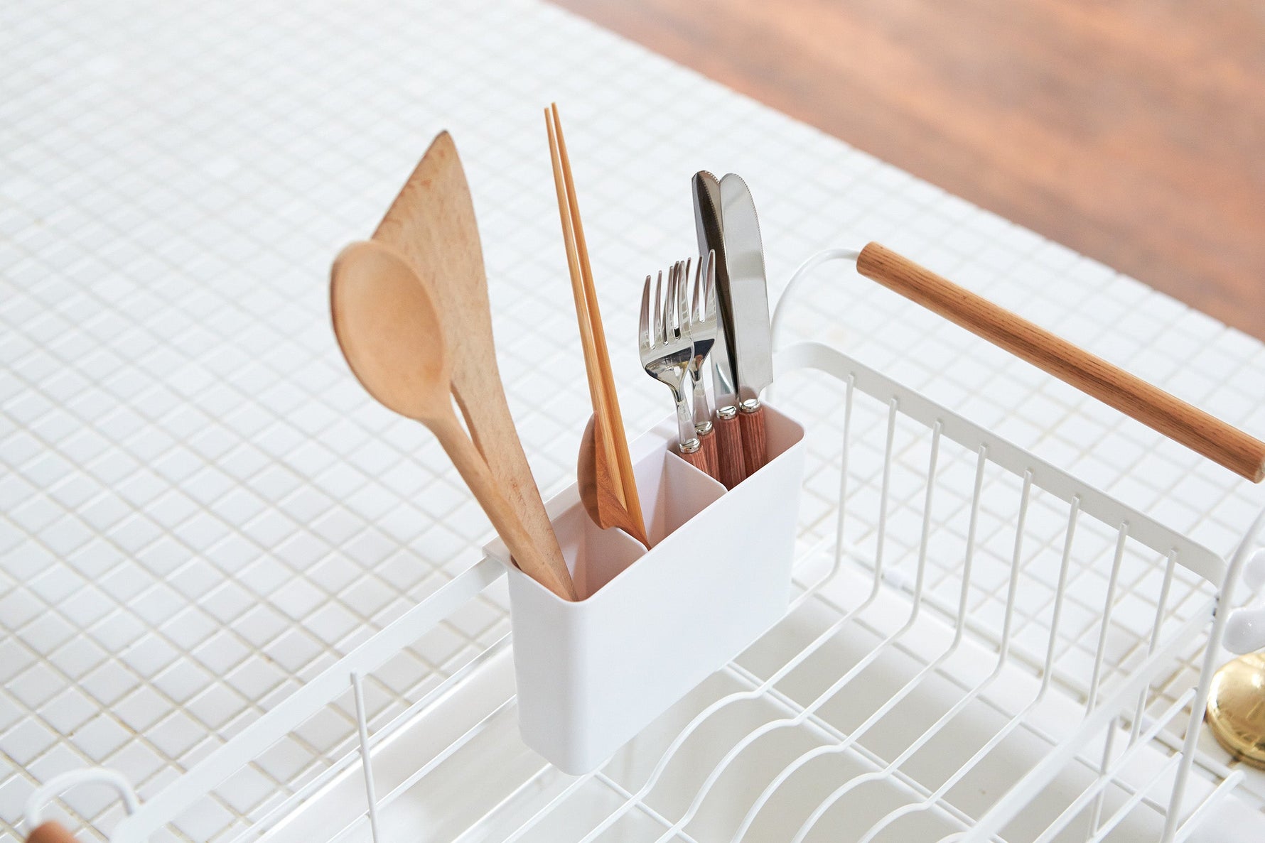 Over-the-Sink Dish Rack - Steel + Wood - By Baano