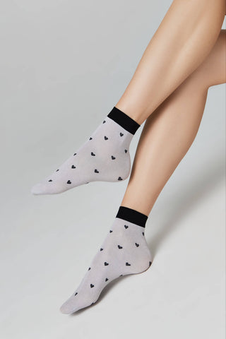 Shimmering Socks Conte Fantasy - "Hearts" Designs - By Baano