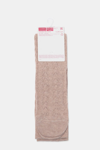 Cotton Knee Highs Conte Classic 010 - Cotton Blend and Knitted Pattern - By Baano