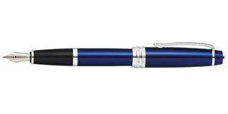 Bailey™ Blue Lacquer Stainless Steel Medium Nib Fountain Pen - By Baano