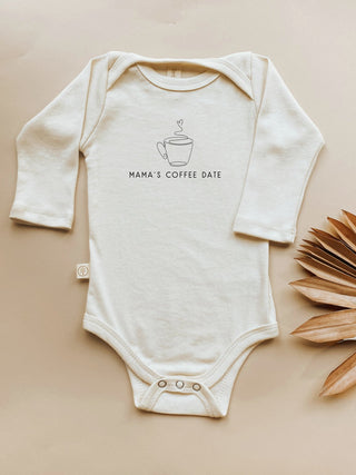 Mama's Coffee Date Organic Bodysuit Long Sleeve - By Baano