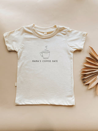 Mama's Coffee Date Organic Cotton Kids Graphic Tee Short Sleeve