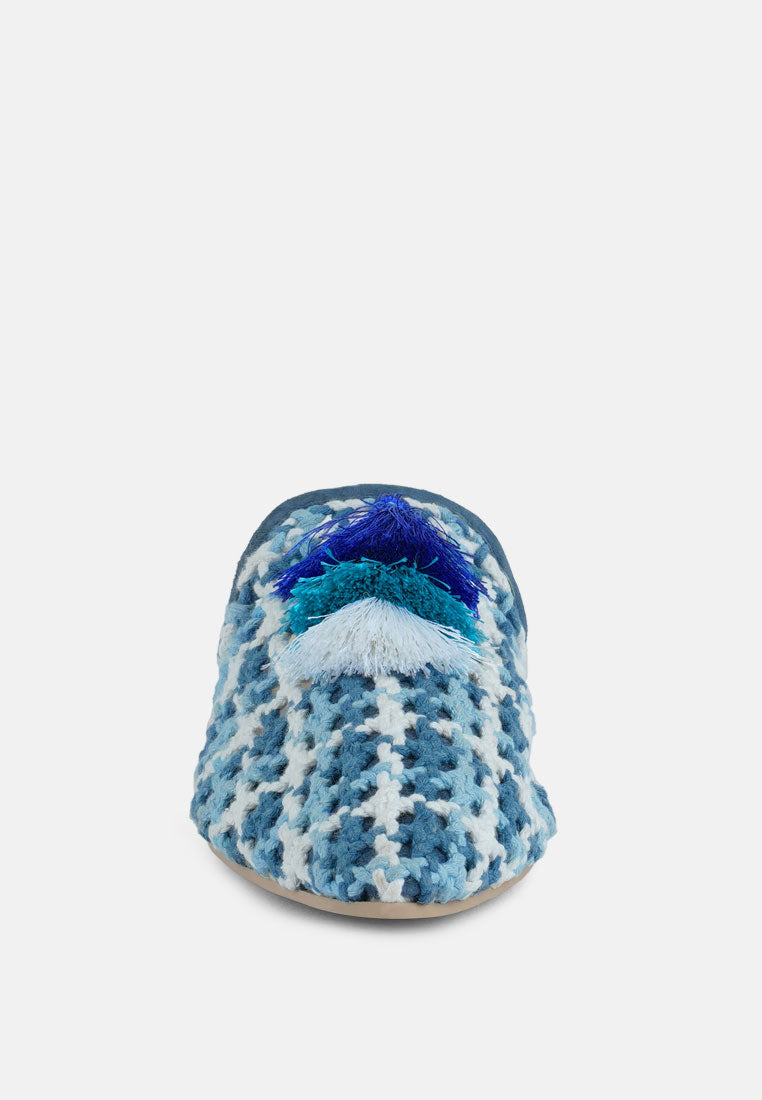 Mariana Woven Flat Mules With Tassels