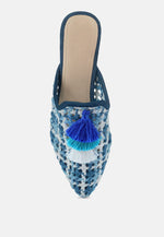 Mariana Woven Flat Mules With Tassels