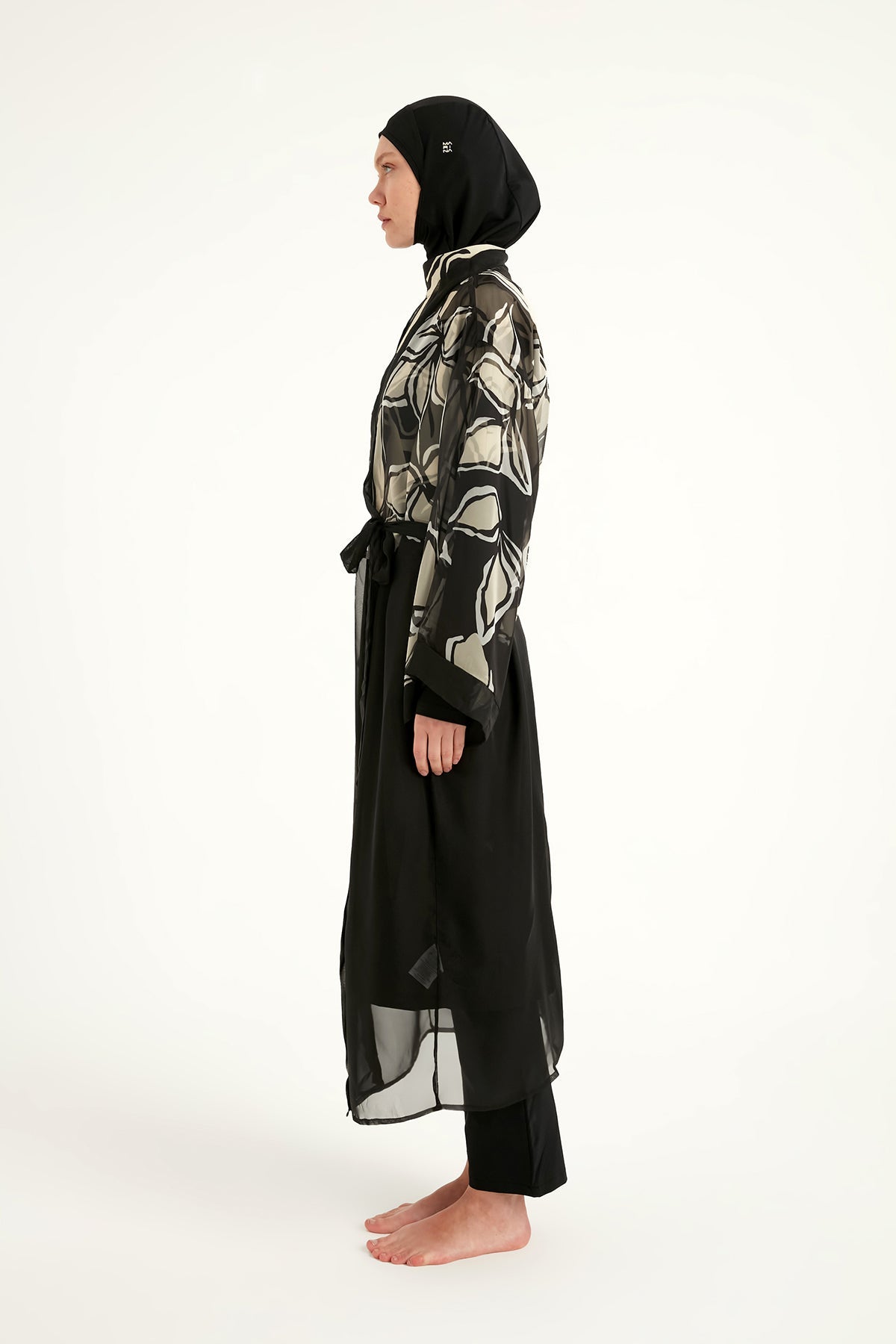 Silky Full Length Modest Kimono Lightweight Elegant Beach Cover P2509 - By Baano