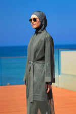 Khaki Full Coverage Mesh Kimono – Marina P2501-3 - By Baano