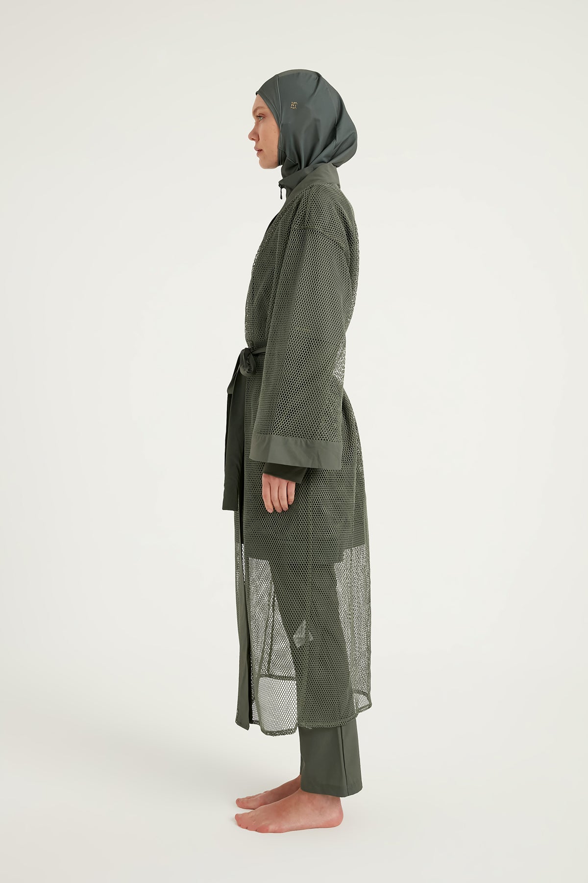 Khaki Full Coverage Mesh Kimono – Marina P2501-3 - By Baano