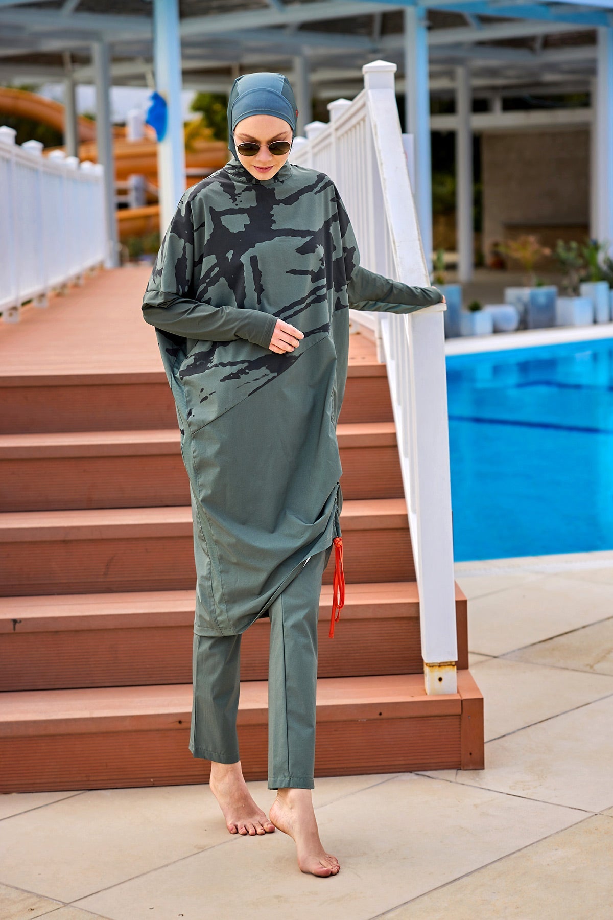 Khaki Full Coverage Modest Swimwear Burkini Set M2516 - By Baano