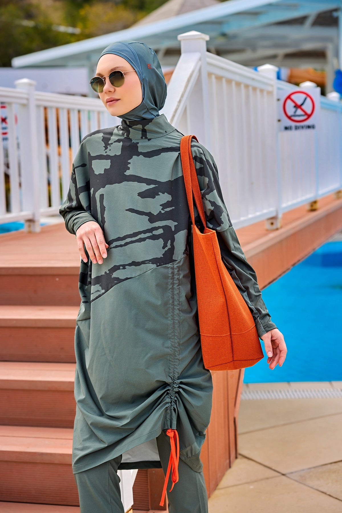 Khaki Full Coverage Modest Swimwear Burkini Set M2516 - By Baano