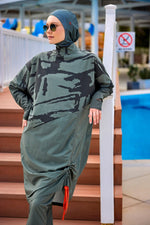 Khaki Full Coverage Modest Swimwear Burkini Set M2516 - By Baano