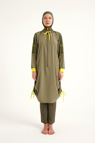 Khaki Full Coverage Swimwear Burkini Set M2524 - By Baano