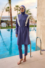 Marina Full Coverage Modest Swimsuit in Indigo - M2526-2 Marina Modest