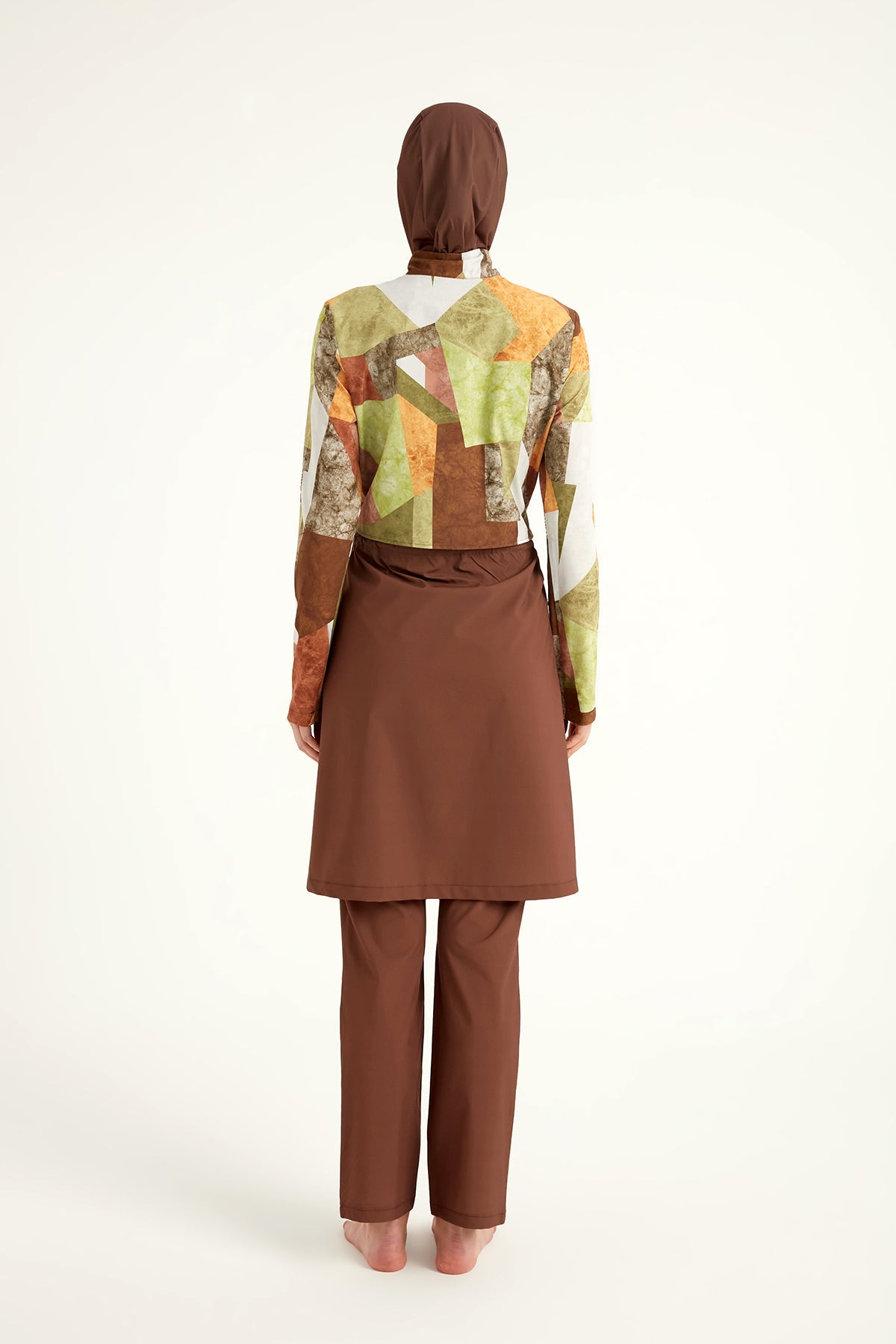 Brown Full Coverage Modest Swimwear Burkini Set M2530-1 - By Baano