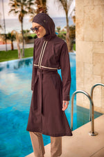 Marina Brown Full Coverage Modest Swimwear Burkini Set M2533 - By Baano