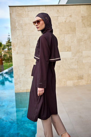 Marina Brown Full Coverage Modest Swimwear Burkini Set M2533 - By Baano