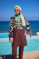 Elegant Black Burkini – Full Coverage Islamic Swimwear Set M2519 - By Baano