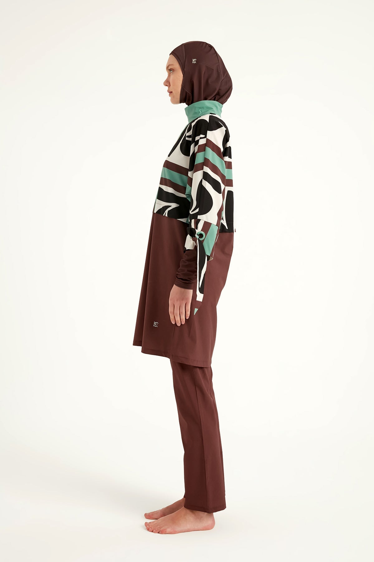 Elegant Black Burkini – Full Coverage Islamic Swimwear Set M2519 - By Baano