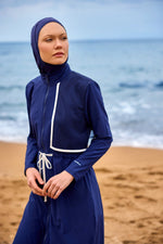 Navy Full Coverage Modest Swimwear Burkini Set M2506-2 - By Baano