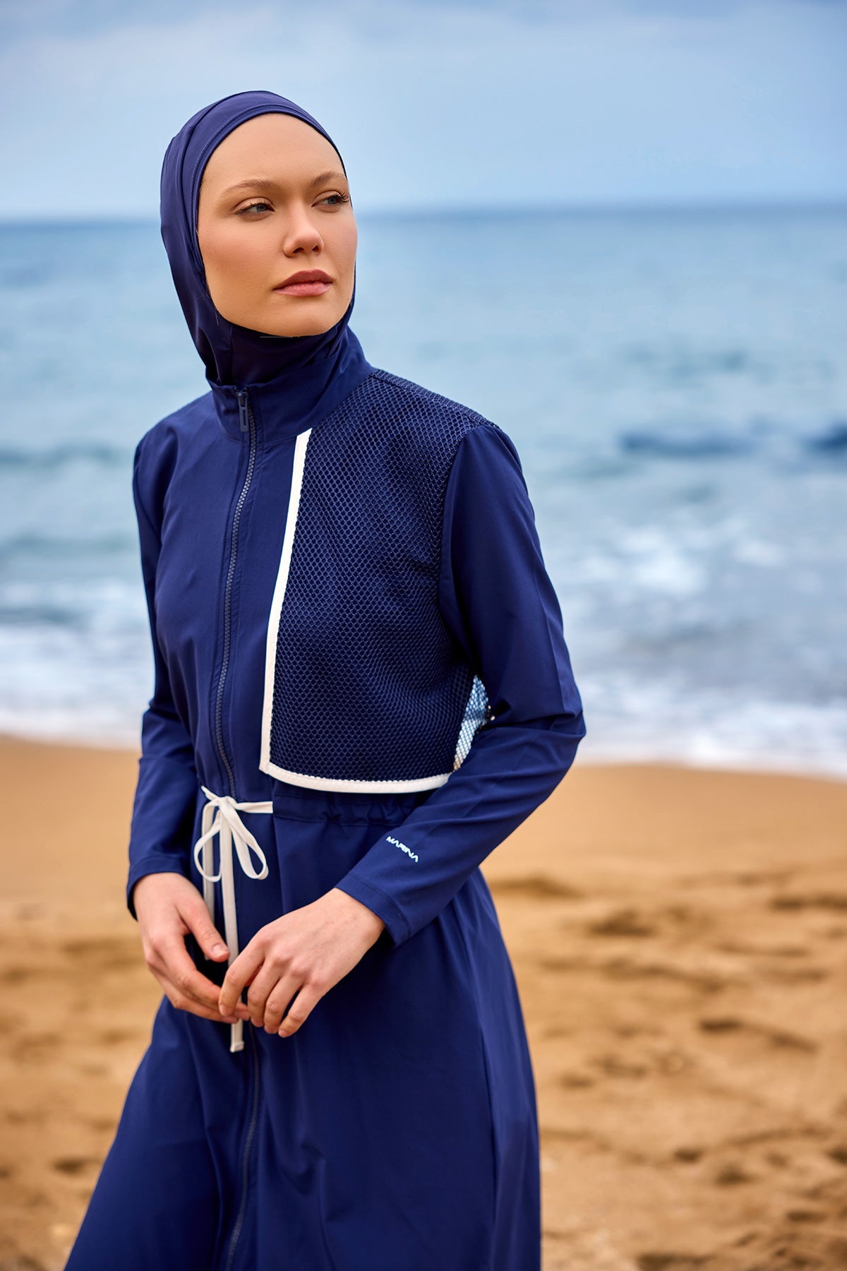 Navy Full Coverage Modest Swimwear Burkini Set M2506-2 - By Baano