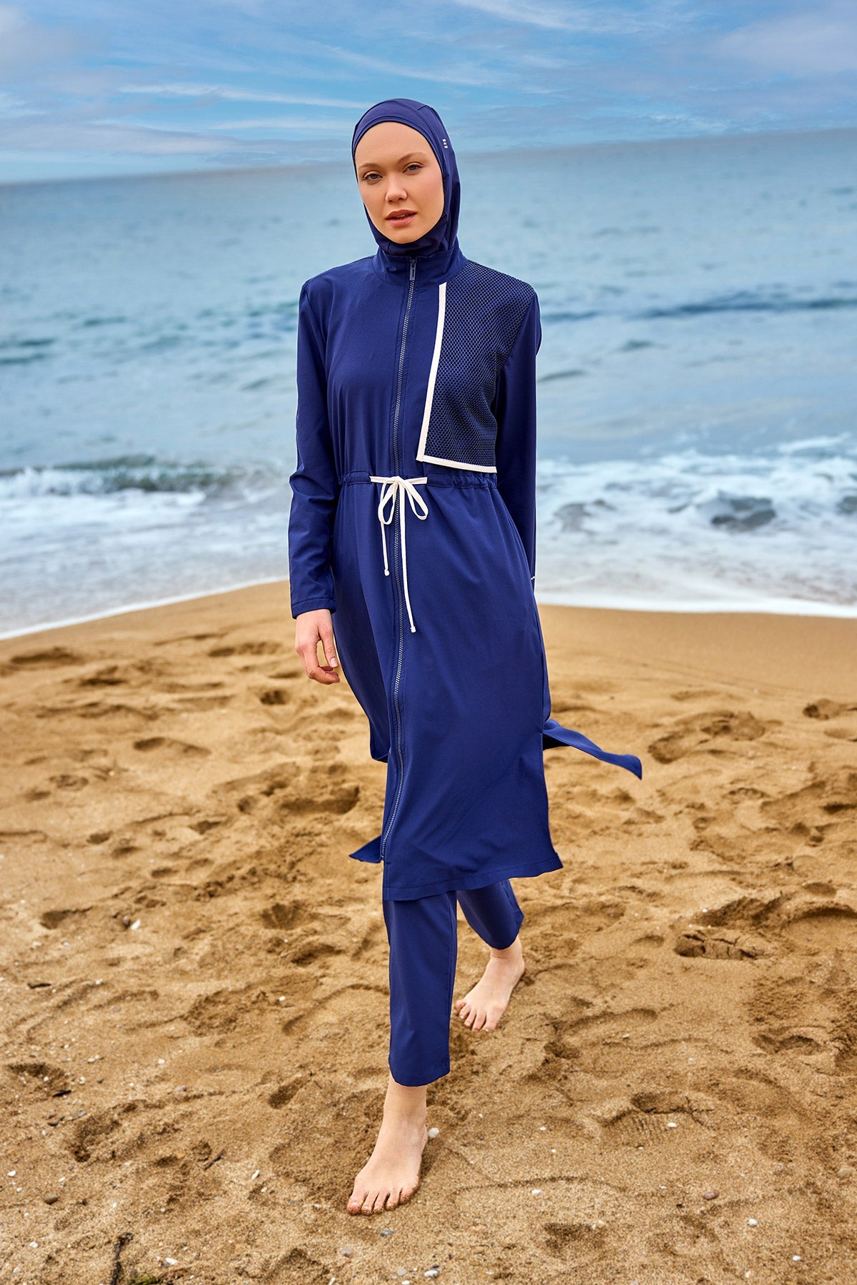 Navy Full Coverage Modest Swimwear Burkini Set M2506-2 - By Baano