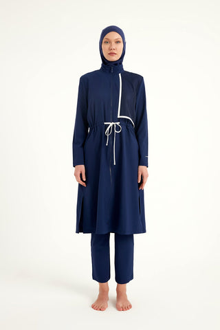 Navy Full Coverage Modest Swimwear Burkini Set M2506-2 - By Baano