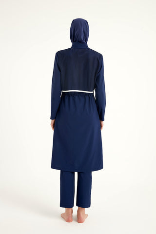 Navy Full Coverage Modest Swimwear Burkini Set M2506-2 - By Baano