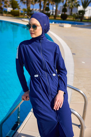 Navy Full Coverage Modest Swimwear Burkini Set M2507-2 - By Baano