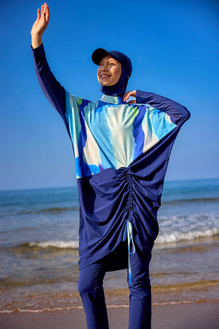 Navy Full Coverage Modest Swimwear Burkini Set M2513 - By Baano