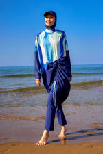 Navy Full Coverage Modest Swimwear Burkini Set M2513 - By Baano