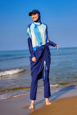 Navy Full Coverage Modest Swimwear Burkini Set M2513 - By Baano