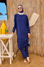 Navy Full Coverage Modest Swimwear Burkini Set M2521-2 - By Baano