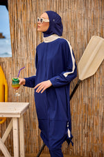 Navy Full Coverage Modest Swimwear Burkini Set M2521-2 - By Baano