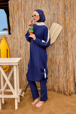 Navy Full Coverage Modest Swimwear Burkini Set M2521-2 - By Baano