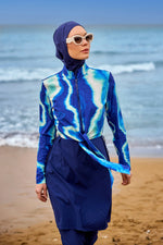 Navy Full Coverage Modest Swimwear Burkini Set M2530-2 - By Baano