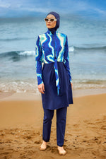 Navy Full Coverage Modest Swimwear Burkini Set M2530-2 - By Baano