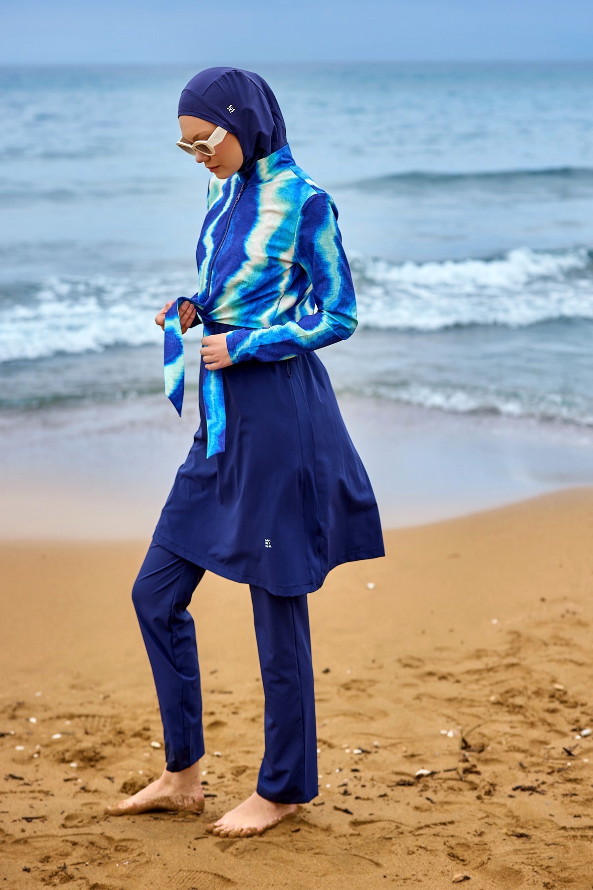 Navy Full Coverage Modest Swimwear Burkini Set M2530-2 - By Baano