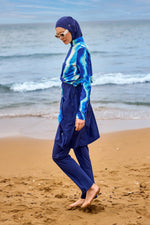 Navy Full Coverage Modest Swimwear Burkini Set M2530-2 - By Baano