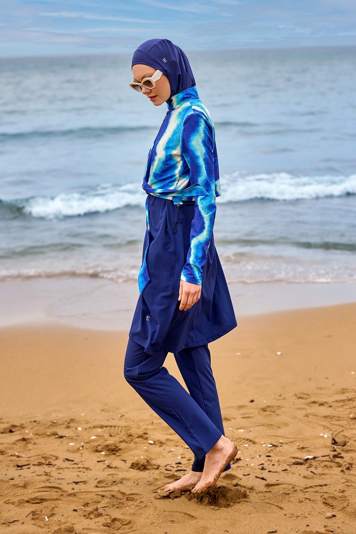 Navy Full Coverage Modest Swimwear Burkini Set M2530-2 - By Baano