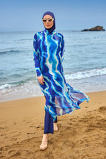 Navy Full Coverage Modest Swimwear Burkini Set M2530-2 - By Baano