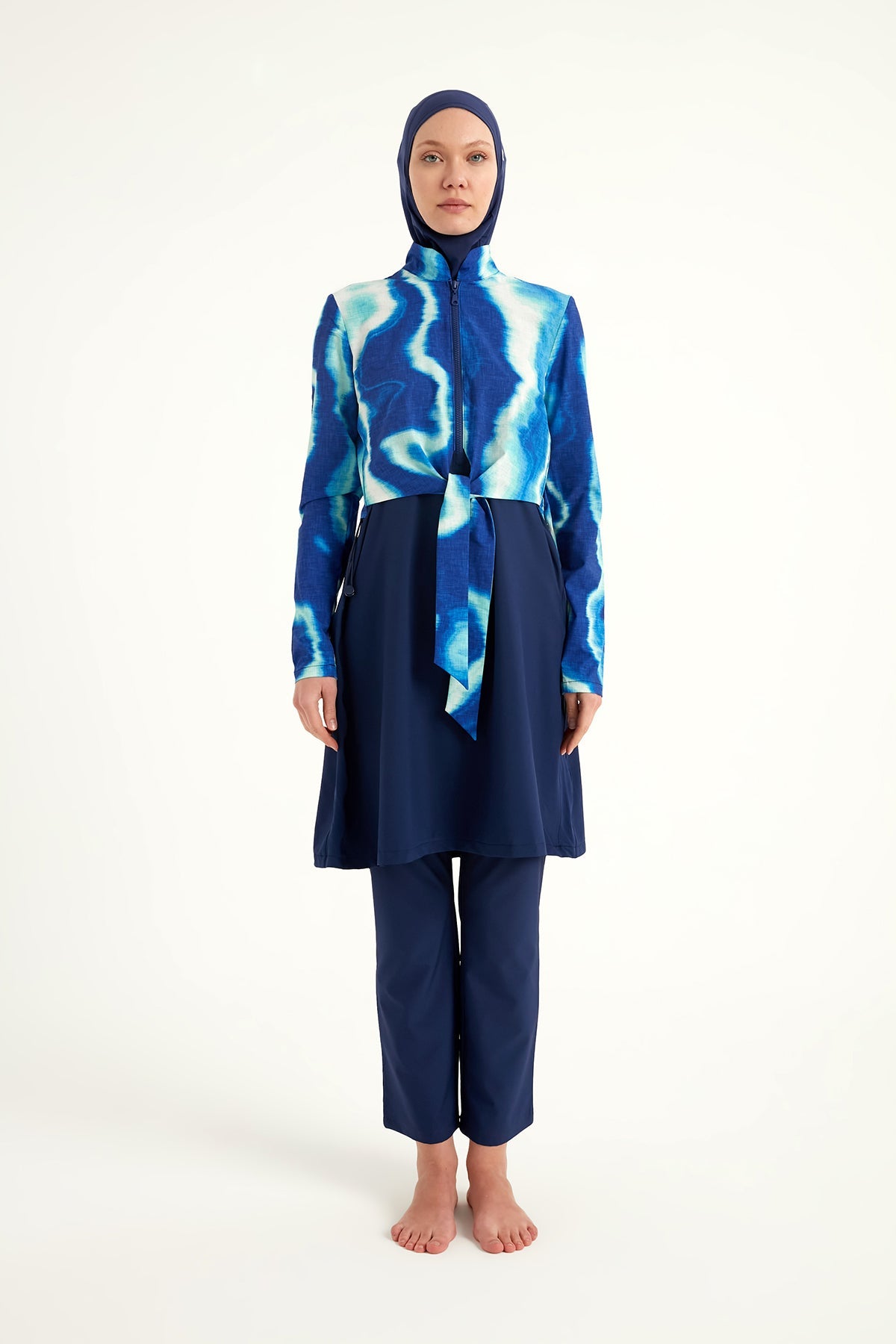 Navy Full Coverage Modest Swimwear Burkini Set M2530-2 - By Baano