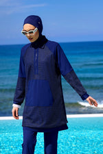 Navy Full Coverage Modest Swimwear Burkini Set M2534-2 - By Baano