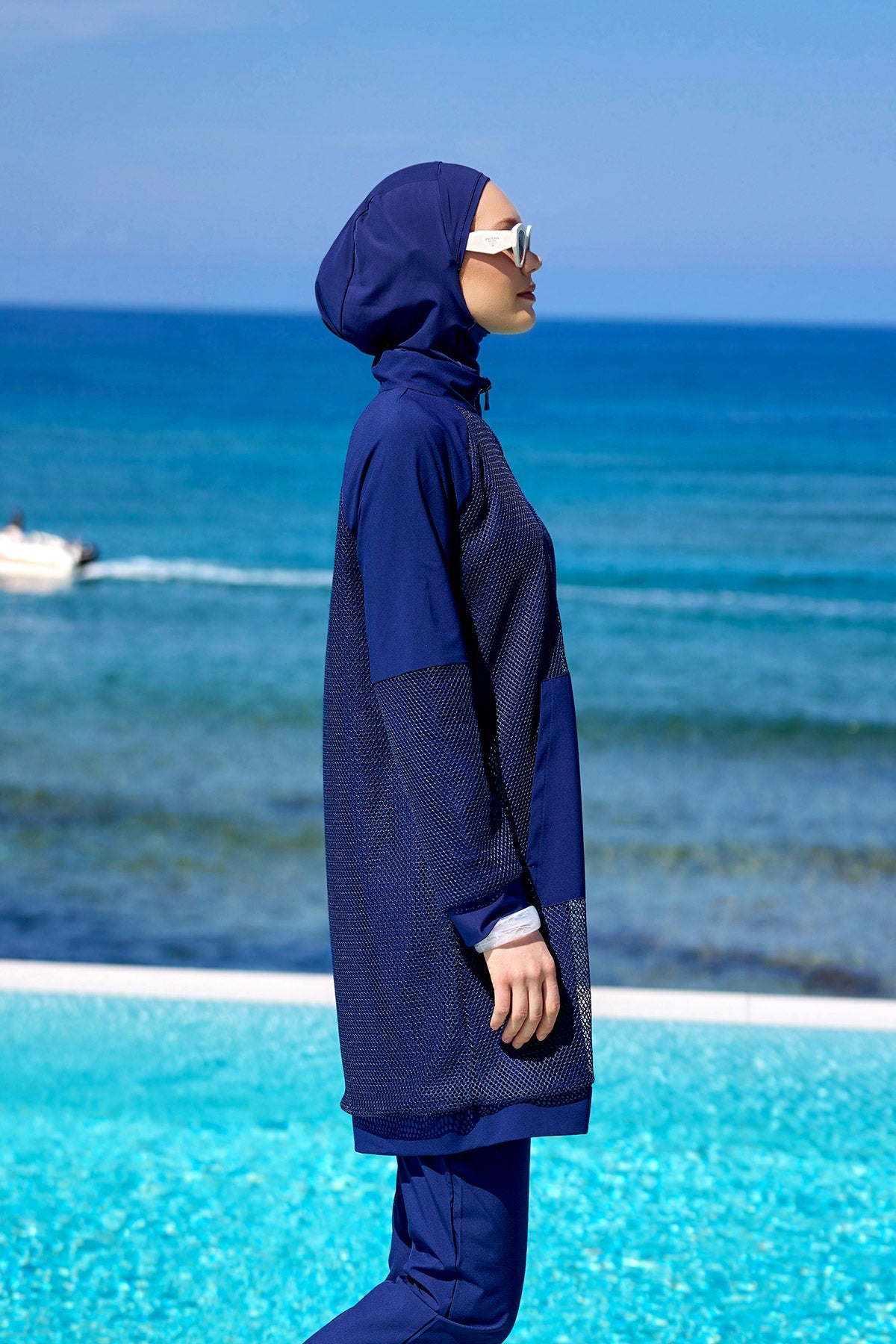 Navy Full Coverage Modest Swimwear Burkini Set M2534-2 - By Baano