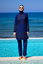 Navy Full Coverage Modest Swimwear Burkini Set M2534-2 - By Baano