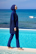 Navy Full Coverage Modest Swimwear Burkini Set M2534-2 - By Baano